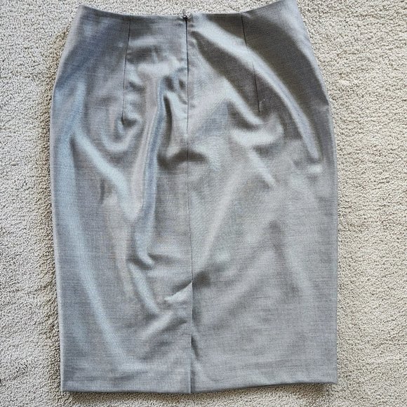 Max Mara silverish gray textured wool/silk skirt Sz 6 Made in Italy - Picture 5 of 8